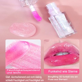 Farbwechselndes Lippenöl, Plumpes & glänzendes Lippenöl, Perlmuttfarbener Lipgloss, Farbverändernder Lipgloss-Effekt, Aufpolsternder Effekt, Befeuchtet die Lippen und Entfernt Lippenfalten