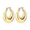 Gold Chunky Hoop Earrings Set for Women, 14K Gold Plated