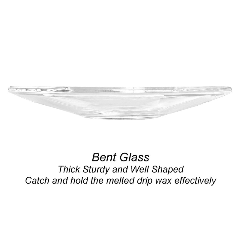 VGEUNA 12 Pieces Bent Glass Candle Bobeches, Candle Rings, Bobeches