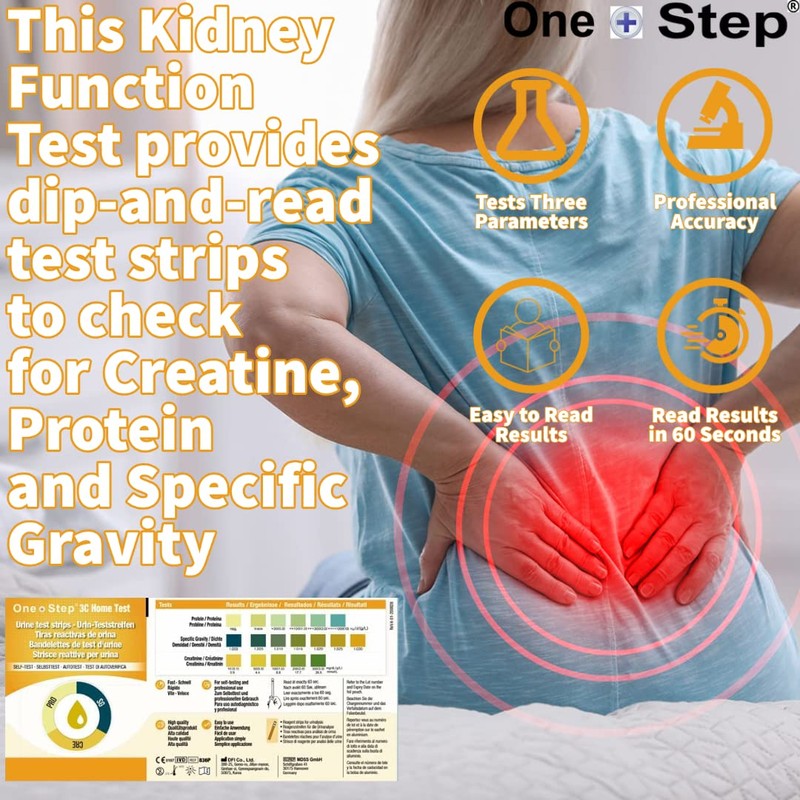 One Step: 10 x Kidney Function Test Kits, Creatinine, Protein
