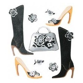 JOLEES Boutique Themed Ornate Stickers, Funky Footwear