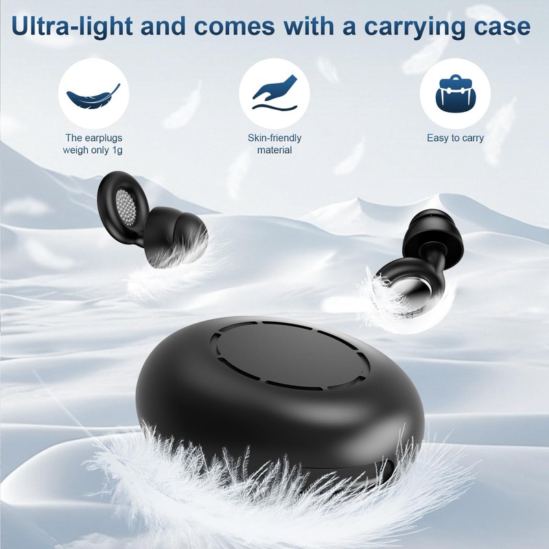 Ear Plugs for Sleep Noise Cancelling 45dB, Ultra Comfy Reusable