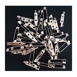 HAND ® 100 Pcs 20mm Silver Brooch Back Bar Pins/Name Badge Pins