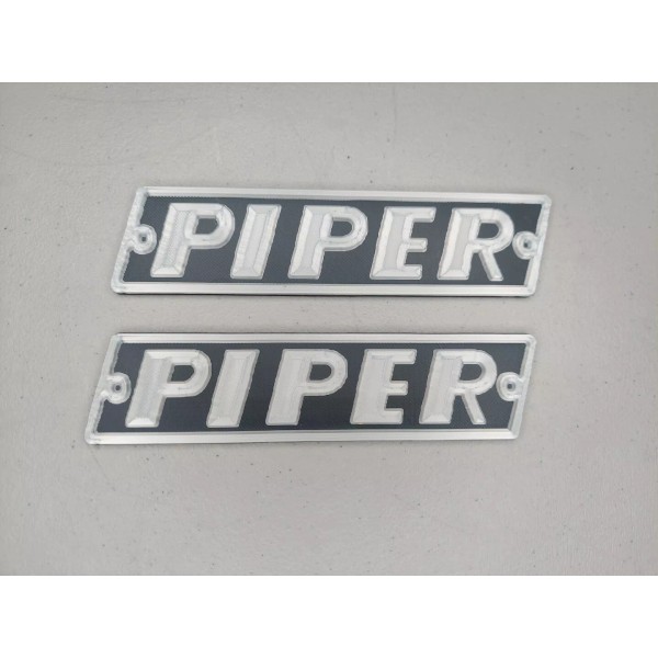 Piper J-3 Cub Aircraft Cowl Cowling Nameplate Emblem Set Of