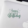 Decal Stickers of Happy Birthday (Green) (Set of 2) Premium