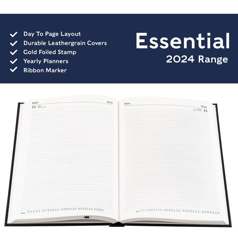 Collins Debden Collins Essential A4 Diary 2024 Daily Planner -