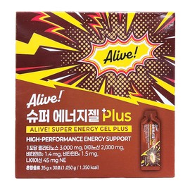 Alive Super Energy Gel Plus Energy Power Supplement Amino Acid 35g CS 30 Packets, 6 Pieces / 얼라이브 슈퍼 에너지젤 플러스 에너지 파워 보충 아미노산 35g CS 30포, 6개