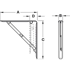 GedoTec H2036 Folding Table Extension Bracket with Locking Mechanism 400 x 400 x 29 mm White Coated Steel Folding Fitting Load Capacity 50 kg Brand Quality for Your Living Area
