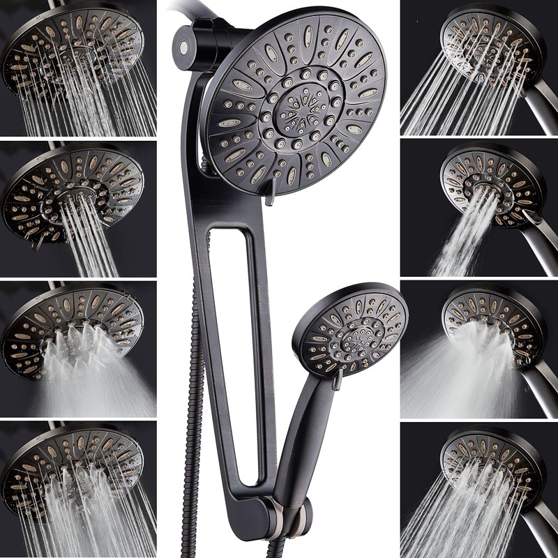 AQUABAR High-Pressure 48-mode 3-way Shower Spa Combo with Adjustable 18"
