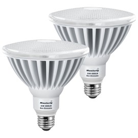 Maelsrlg PAR38 LED Flood Light Bulbs, 300W Equivalent, Indoor Outdoor Flood Light Bulb, Daylight 5000K, Waterproof, 35W 4000LM, Non-Dimmable, 2-Pack