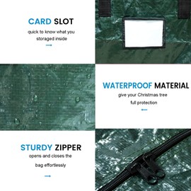 UMARDOO Christmas Tree Storage Bag - Xmas Tree Storage Fits Up to 7.5FT/9FT Artificial Christmas Tree,Durable Waterproof Zippered Bag with Carry Handles (Green, 50x15x20 in)