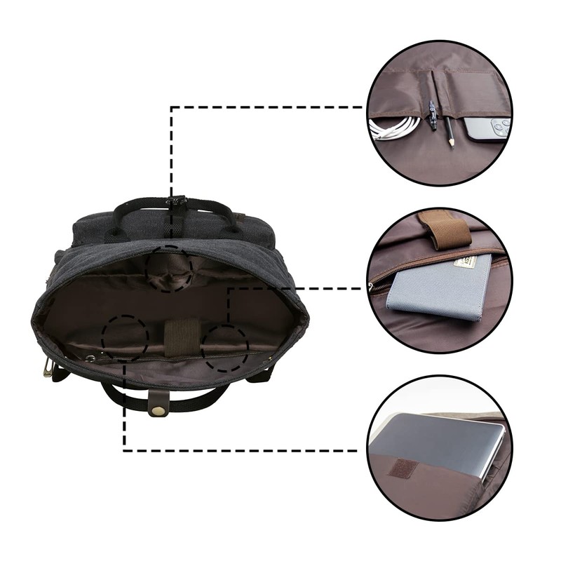 KAUKKO KF Men's Backpack, Black[k1047-2], Rucksack