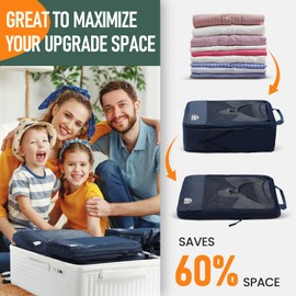 Compression Packing Cubes for Travel, Lightweight 6 Set Bags Cruise Must Haves for Luggage Carry On Suitcase and Clothes Organizer, Durable Vacation Essentials and Accessories Gifts for Women and Men