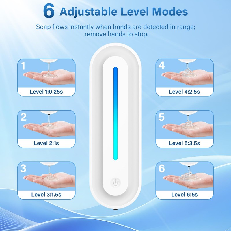 Automatic Soap Dispenser Wall Mount for Bathroom, 14.2oz Rechargeable Touchless