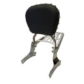 Studded Contoured - Sissy Bar Backrest & Luggage Rack for 98+ Honda Shadow Ace VT750