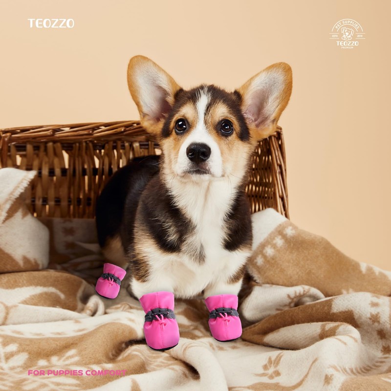 TEOZZO Dog Shoes for Hot Pavement, Anti-Slip Sole Dog Boots