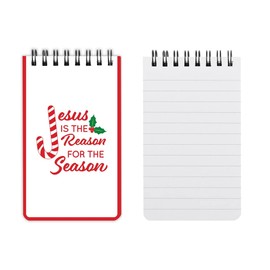 Religious Gifts Jesus is The Reason for The Season Spiral Notepad, Christian Mini Daily Devotional Notebook Inspirational Stocking Stuffers, Pack of 3