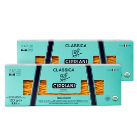 Cipriani Food Tagliolini Egg Pasta Noodles - USDA Organic Italian Pasta, Extra Thin Egg Noodle from Italy, Non-GMO & Kosher - 250 Gram (Pack of 2)