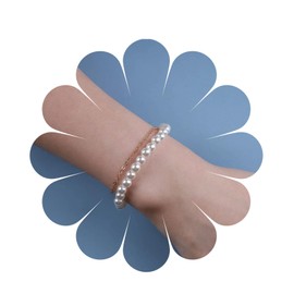 Yheakne Vintage Layered Pearl Bracelet Gold Pearl Bracelet Pearl Strand Bracelet Pearl Necklace Bracelet Wedding Hand Chain Jewellery for Women and Girls (Gold)