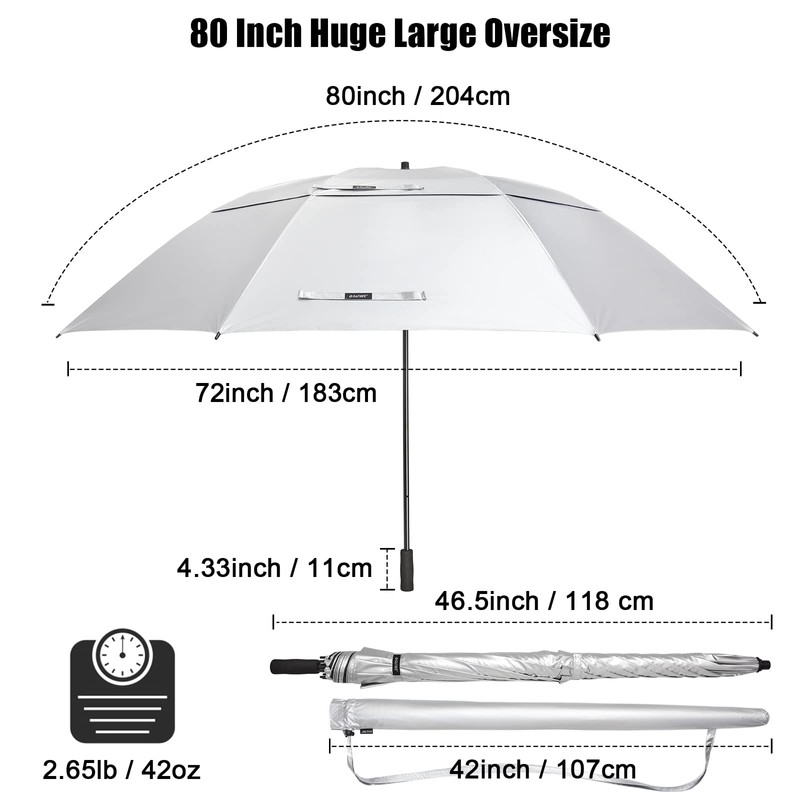 G4Free 80 Inch Extra Large UV Protection Golf Umbrella Windproof
