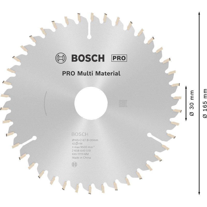 Bosch 1 x Pro Multi Material Circular Saw Blade for