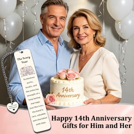 14 Year Anniversary Ivory Gifts for Her Him Bookmarks for Women Men