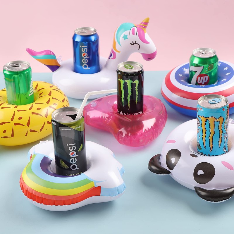 Kleeblatt Pool Drink Floaties, Doughnut Inflatable Drink Holders Floating Cup