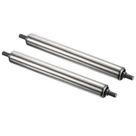 PATIKIL Conveyor Roller 1" Diameter 8" Length, 2 Pack Stainless Steel Gravity Transmission Replacement Part Galvanized End, Silver