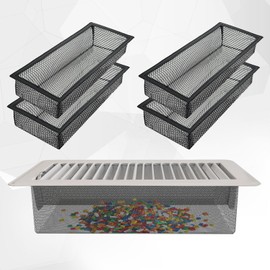 Floor Register Vent Cover Filter Net, 4"x12" Air Vent Screen Mesh Covers Catcher Filter Hoods for Home Floor Registers Vent Filters, Black (4 Packs)