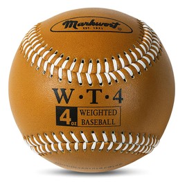 Markwort Weighted 9-Inch Baseballs-Leather Cover (Individually Boxed), Gold