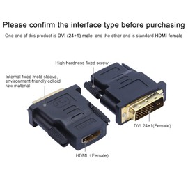 luoshaPUCY DVI to HDMI Adapter, HDMI Female to DVI Male (24+1) HDMI to DVI Adapter 1080p - Black