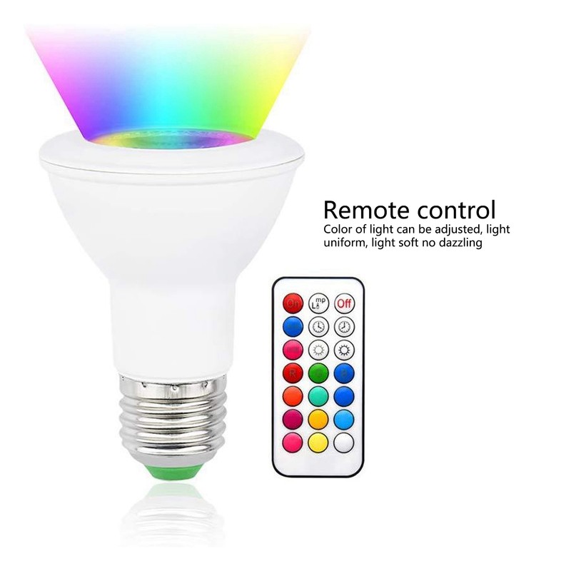 10W RGBW Spotlight with Timing Remote Control E27 Color Changing