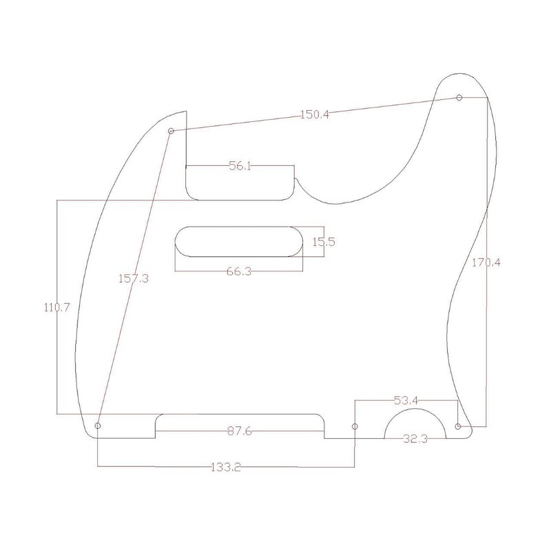 KAISH Metal Aluminum Anodized American Vintage 5 Hole Tele Style