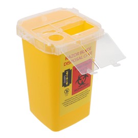 FRCOLOR 1pc Blade Recycling Box Disposal Container Single Barbershop Storage Container Recycle Disposal Needle Containers Safety Container Barber Disposal Case Yellow