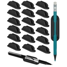 Tiizze Adhesive Pencil Holders for Desk Set of 20 - Silicone Pen Holder with Upgraded Acrylic Adhesive Pads - Flexible Desk Pencil Holder for Class Office Essentials Accessories, Teacher Supplies