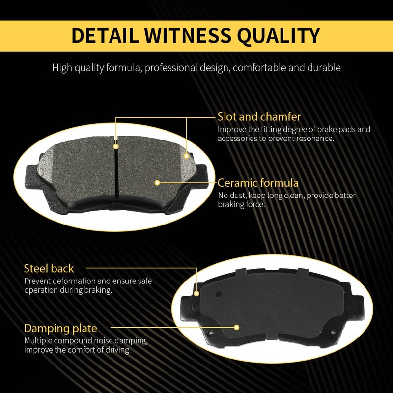 Fraxle Front and Rear Ceramic Brake Pads Set with Hardware