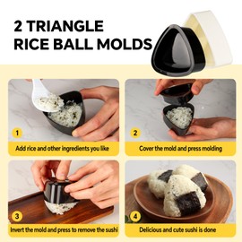 Musubi Press Mold Kit, Includes 2 Musubi Makers, 2 Onigiri Molds, 2 Rice Paddles, Temaki Roller & Luncheon Meat Slicer – Easy to Clean, Dishwasher Safe