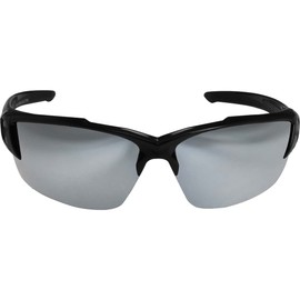 Edge SDK117 Khor Wrap-Around Safety Glasses, Anti-Scratch, Non-Slip, UV 400, Military Grade, ANSI/ISEA & MCEPS Compliant, 5.04" Wide, Black Frame/Silver Lens