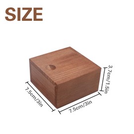 JINGHANGER Set of 2 Wooden Gift Boxes with Sliding Lid, Small Storage Box, Wooden Box with Lid, Decoration Gift Box, 9 x 9 x 5 cm