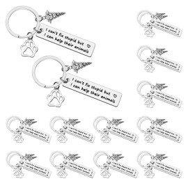 24 PCS Veterinarian Keychain Gift Appreciation Gift for Medical Veterinary Practitioner Vet Keychain Vet Tech Veterinary Technician Jewelry