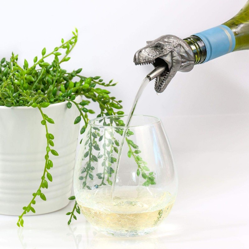 Jurassic Park T-rex Wine Pourer - Stainless Steel Pour Spout