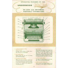 Underwood Golden Touch Quiet Tab Typewriter Instruction Manual Universal de Luxe