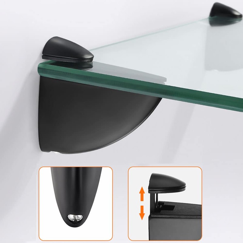 Glass Shelf Brackets Adjustable ,2PCS Glass Shelf Mounting Brackets Glass