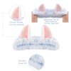 Cat Ears Headband, 3PCS Cute Spa Headbands and Wristband Set,