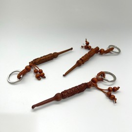 Wooden Ear Pick Keychain 2ea