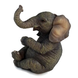 Veronese Design Baby Elephant Sitting with Crossed Legs Mini 3.5" H Figurine