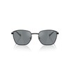 Vogue Eyewear Men's VO4322S Square Sunglasses, Matte Black/Blue Polarized Mirrored
