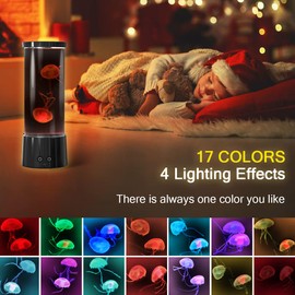 FBSPORT Jellyfish Lamp with 17 Colour Changing Jellyfish Aquarium Lamp for Kids Adults Mood Night with Remote Control for Sensory Relaxing Home Bedroom Office Decor Christmas Valentine's Day Birthday