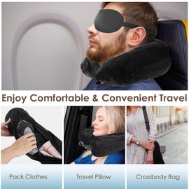 VINEST Aeroplane Neck Pillow for Filling, Large Capacity Neck Pillow, Fillable, Velvet Neck Pillow, Soft and Comfortable, Cushion Cover Only for Neck Pillow, Travel, No Filler