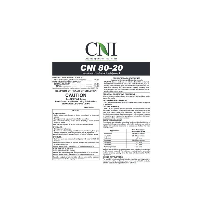 80/20 Non-Ionic Surfactant for Herbicides, Pesticides, Fertilizers and Fungicides to